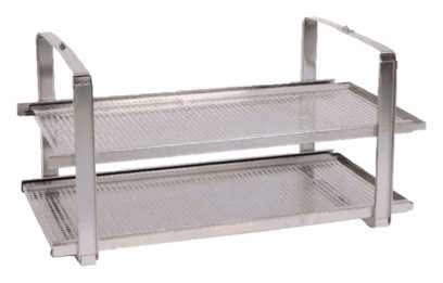 Tuttnauer electropolished stainless steel rack and shelves for horizontal autoclave chamber