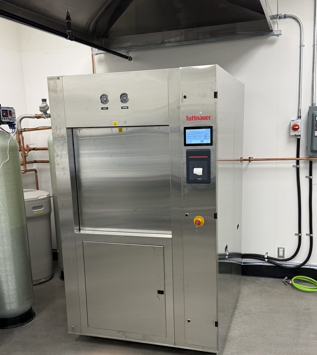 Tuttnauer 66C steam sterilizer fully installed at the University of Calgary Faculty of Veterinary Medicine